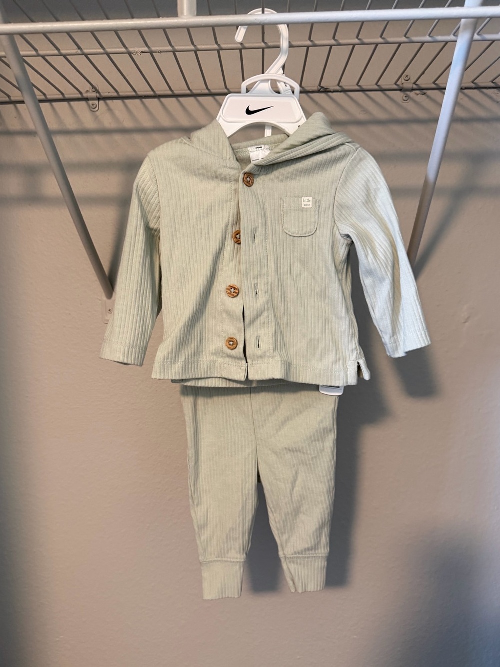 Carter's Ribbed Two-Piece Hoodie Set - Sage Green